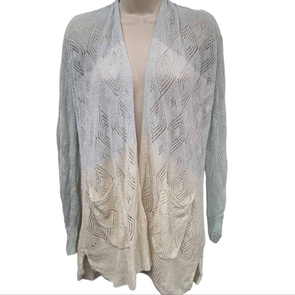 Sparrow Open Knit Linen Blend Cardigan Sz M